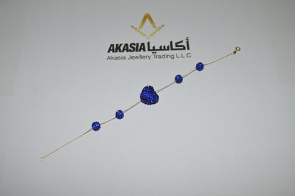 Heart J Bracelet – 18K gold bracelet, Akasia Jewellery Dubai
