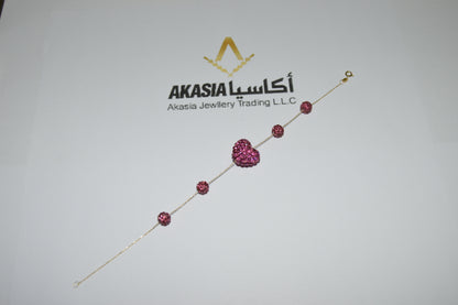 Heart J Bracelet – 18K gold bracelet, Akasia Jewellery Dubai