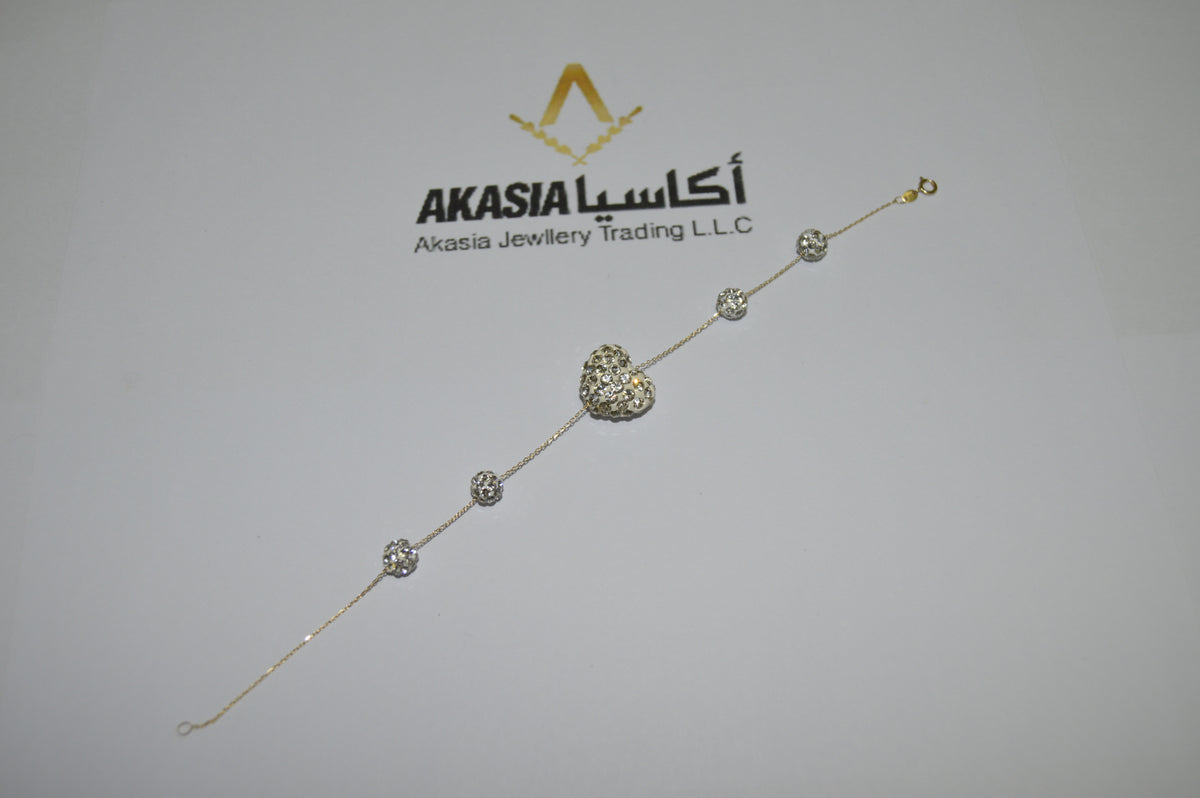 Heart J Bracelet – 18K gold bracelet, Akasia Jewellery Dubai
