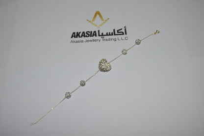 Heart J Bracelet – 18K gold bracelet, Akasia Jewellery Dubai