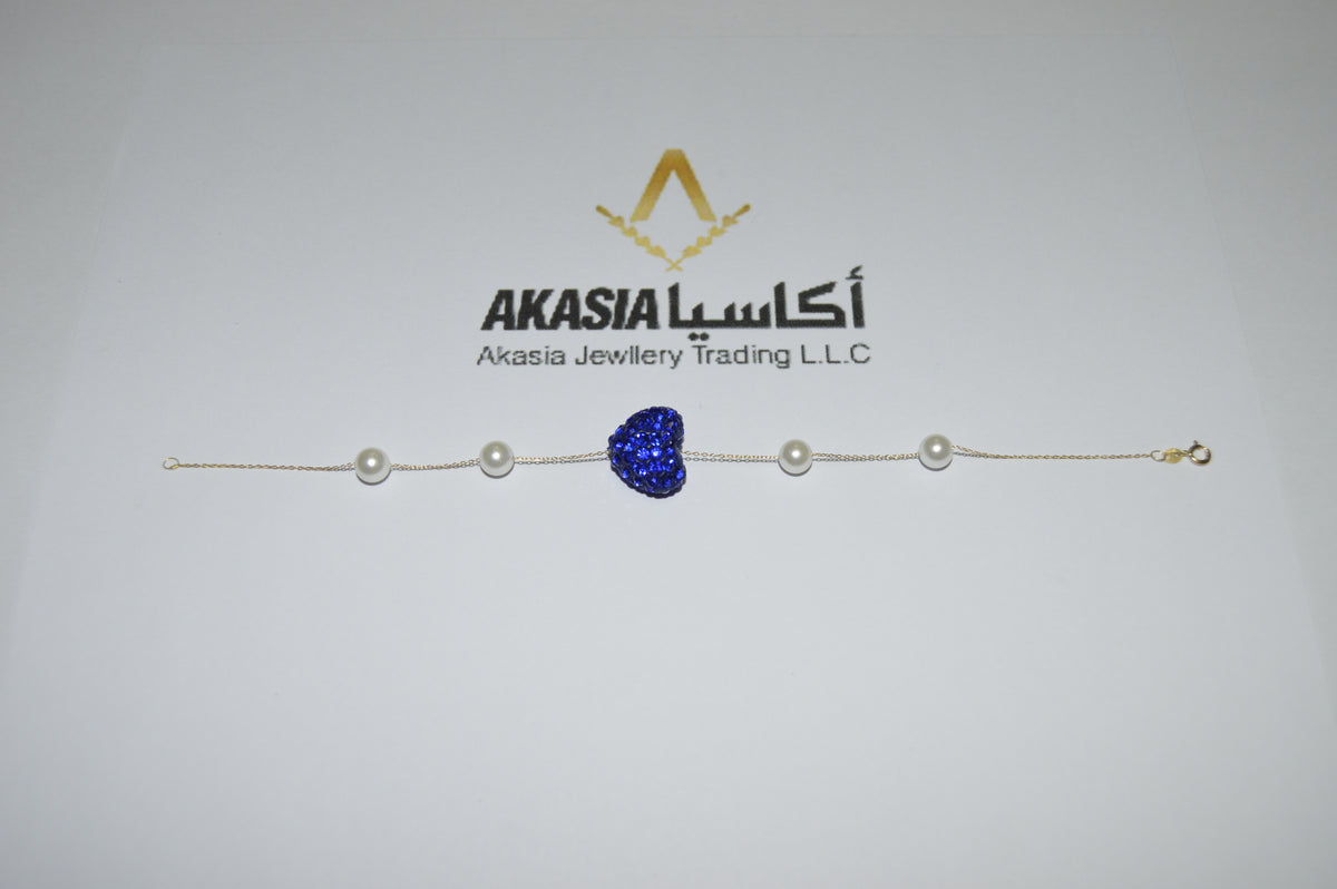 Heart P Bracelet – 18K gold bracelet, Akasia Jewellery Dubai