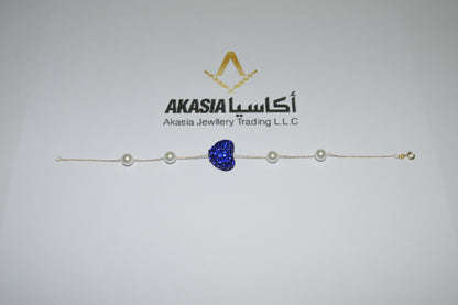 Heart P Bracelet – 18K gold bracelet, Akasia Jewellery Dubai