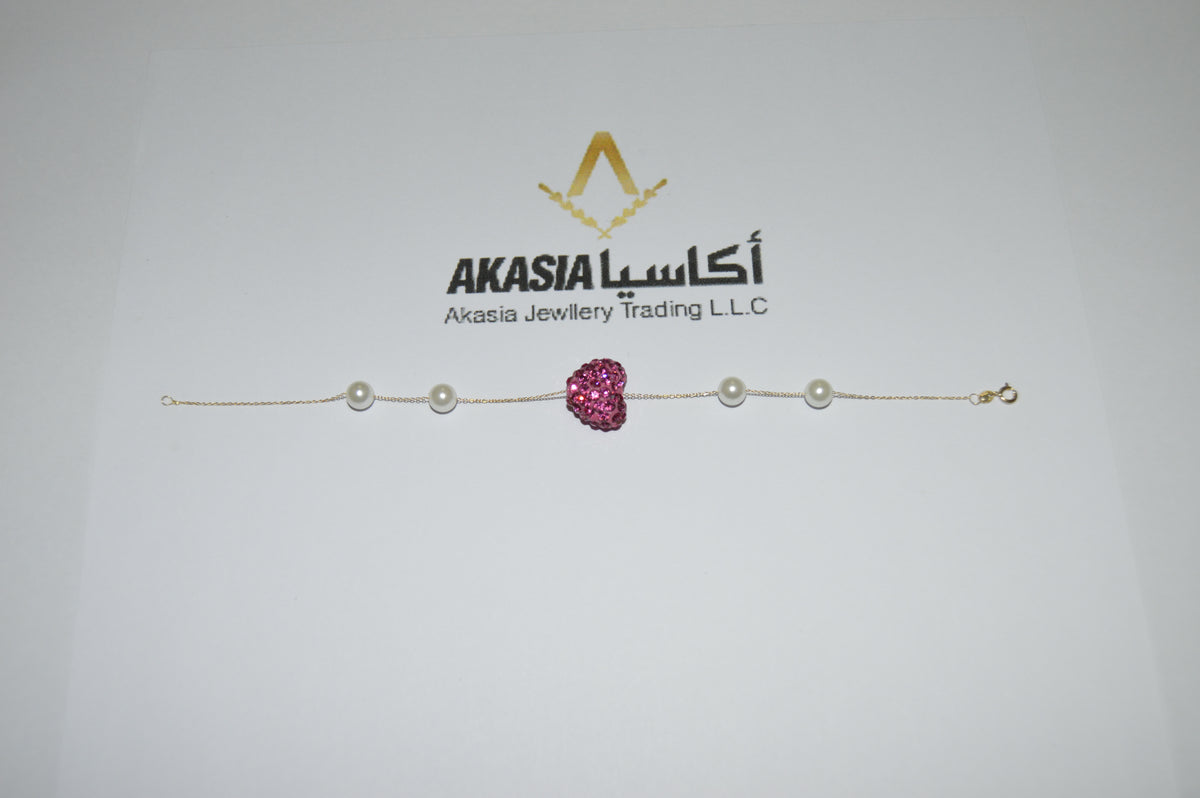 Heart P Bracelet – 18K gold bracelet, Akasia Jewellery Dubai