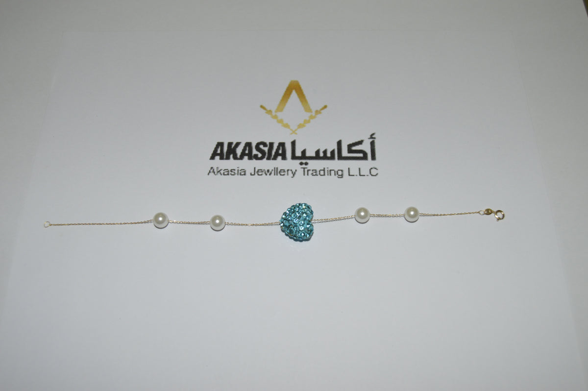 Heart P Bracelet – 18K gold bracelet, Akasia Jewellery Dubai