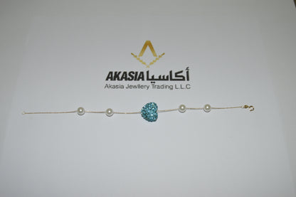 Heart P Bracelet – 18K gold bracelet, Akasia Jewellery Dubai
