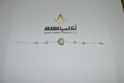 Heart P Bracelet – 18K gold bracelet, Akasia Jewellery Dubai
