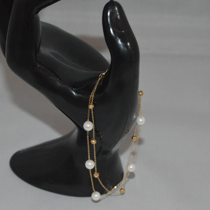 Gold balls Pearl Bracelet